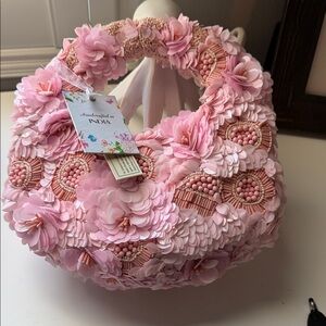 Viral Pink Floral Beaded Purse